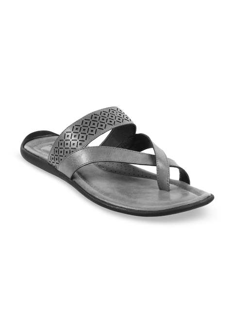 

Mochi Men Grey Leather Comfort Sandals