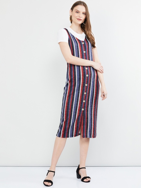 

max Women Red Striped Sheath Dress