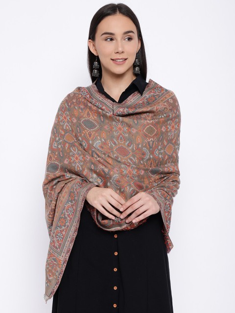 

Pashmoda Women Beige & Orange Printed Stole