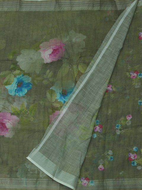 

Pothys Green Woven Design Pure Linen Saree