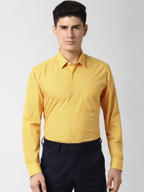 

Peter England Men Yellow Slim Fit Printed Formal Shirt