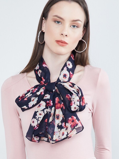 

max Women Navy Blue Printed Scarf