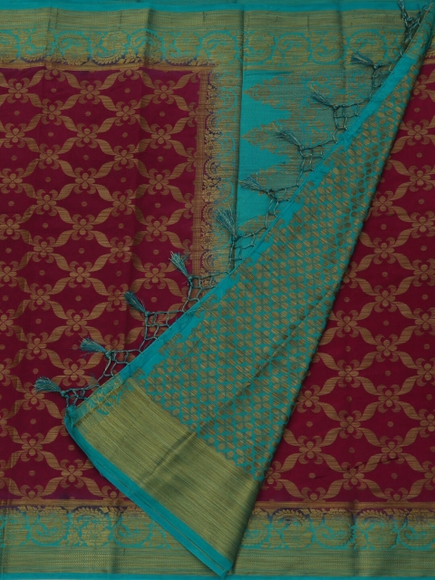 

Pothys Violet Woven Design Jute Silk Saree