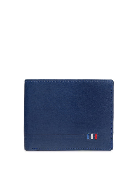 

Teakwood Leathers Men Blue Solid Leather RFID Two Fold Wallet