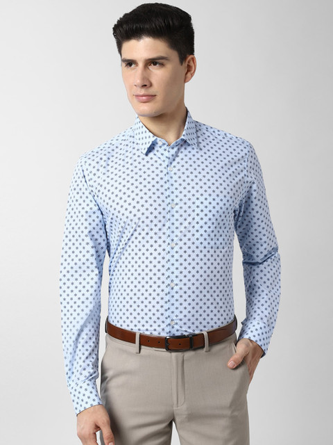 

Peter England Men Blue Slim Fit Printed Formal Shirt