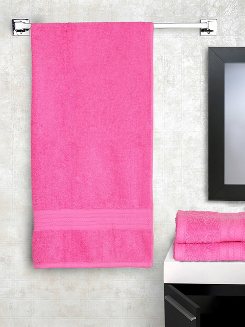 

BOMBAY DYEING Unisex Pink Solid 450 GSM 3 Piece Towel Set