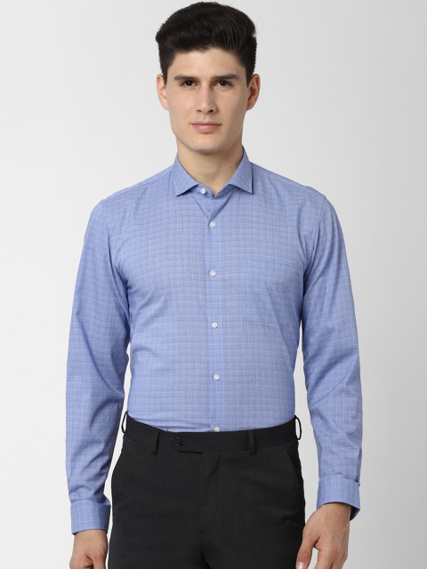 

Peter England Men Blue Slim Fit Checked Formal Shirt