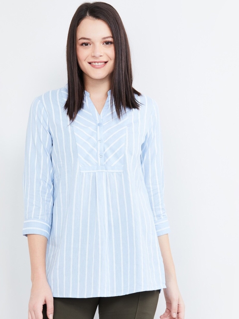 

max Women's Blue & White Striped Tunic
