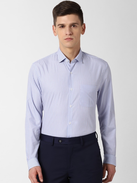 

Peter England Men Blue Regular Fit Striped Formal Shirt