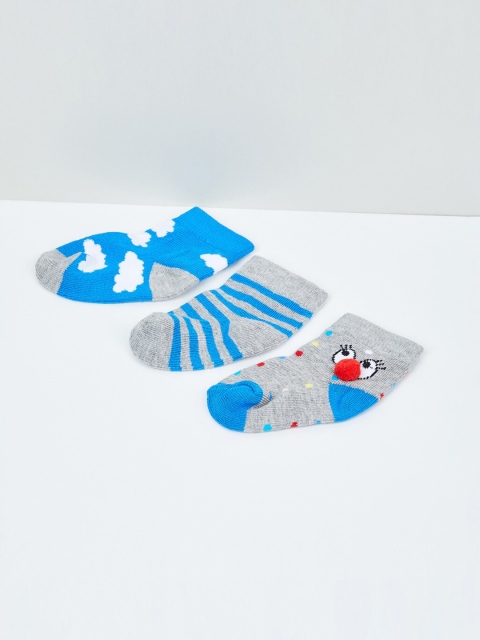 

Max Boys Pack Of 3 Patterned Ankle-Length Socks, Blue