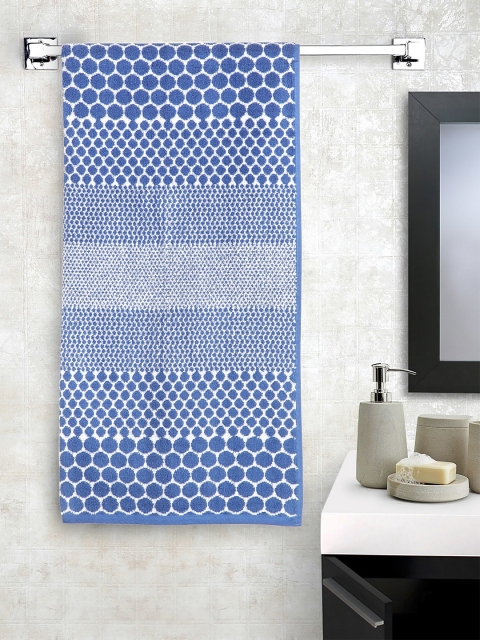 

BOMBAY DYEING Blue & White Printed Single Bath Towel