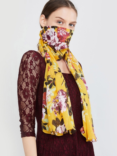 

max Women Yellow & Off-White Printed Scarf