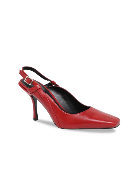 

CHARLES & KEITH Women Red Solid Pumps