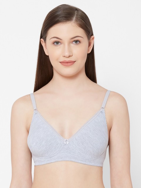 

Juliet Grey Melange Solid Non-Wired Non Padded Everyday Bra 010000300011309