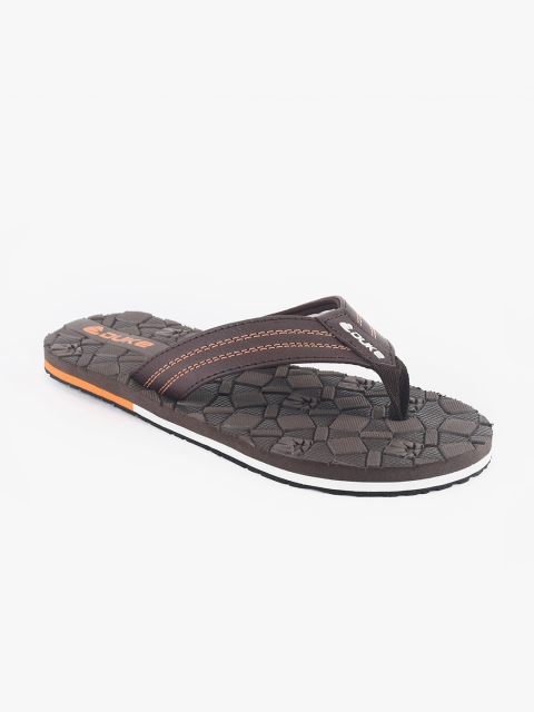

Duke Men Brown & Black Self Design Thong Flip-Flops