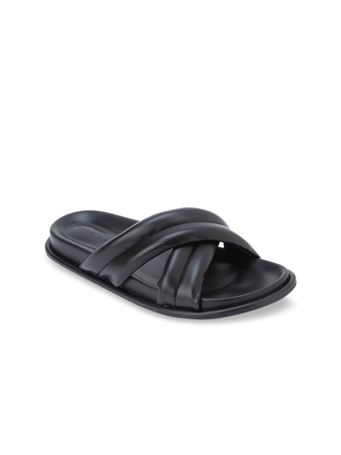 

CHARLES & KEITH Women Black Solid PU Open Toe Flats