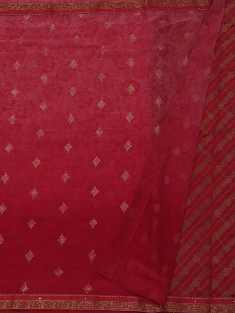 

Pothys Pink & Gold-Toned Poly Georgette Woven Design Saree