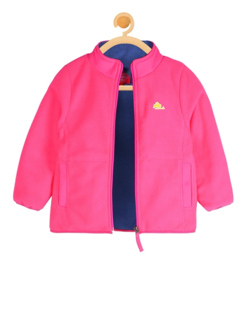 

Cherry Crumble Girls Pink Solid Padded Jacket