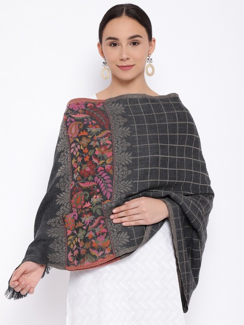 

Pashmoda Women Grey Woven Design Stole