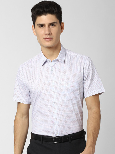 

Peter England Men White Slim Fit Checked Formal Shirt