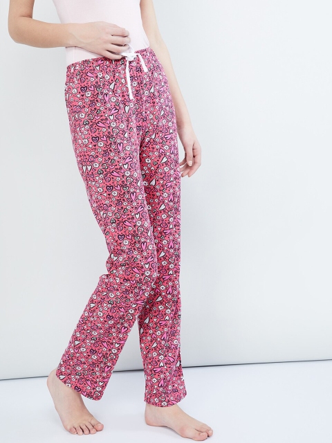 

max Women Pink & White Printed Lounge Pants SP19BOTTOM10