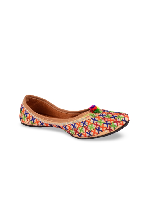 

DESI COLOUR Girls Multicoloured Embellished Mojaris, Multi