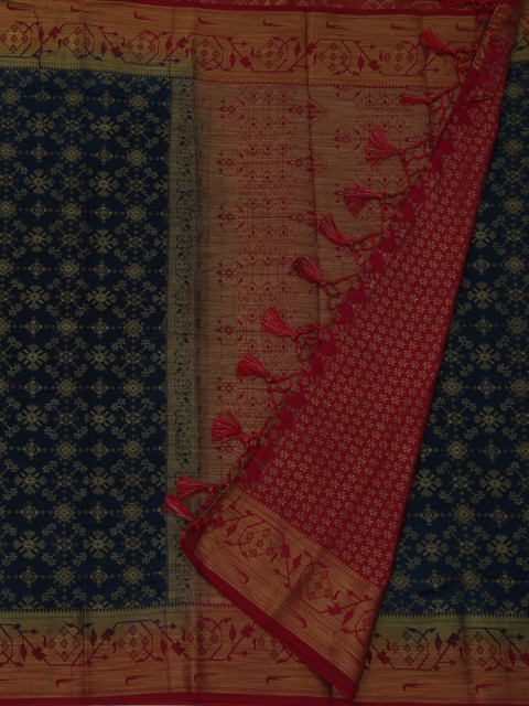 

Pothys Navy Blue & Maroon Jute Silk Woven Design Saree