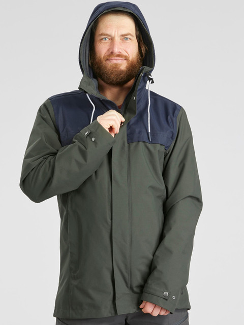 

FORCLAZ By Decathlon Men Khaki Colourblocked Insulator Open Front Jacket
