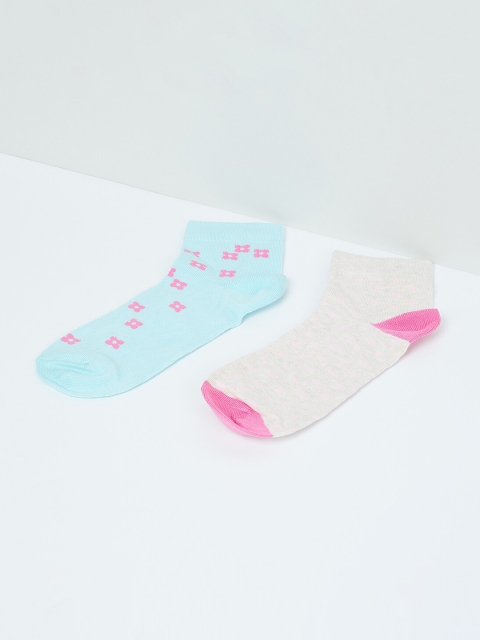 

max Girls Pack of 2 Assorted Ankle-Length Socks