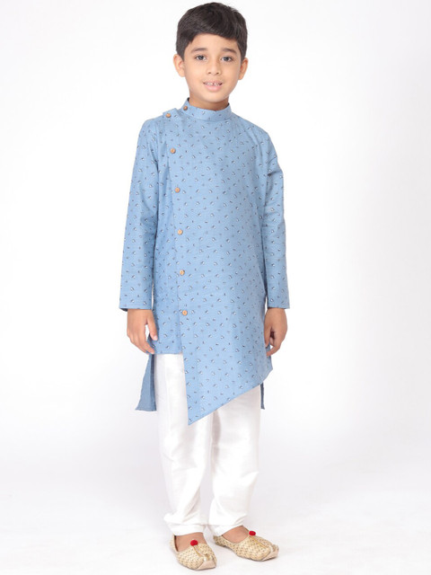 

TABARD Boys Blue Woven Design Straight Kurta