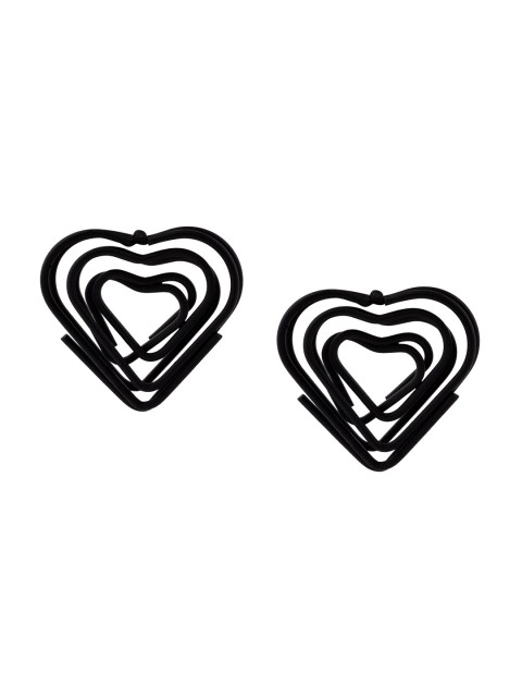 

ToniQ Black Heart Shaped Studs