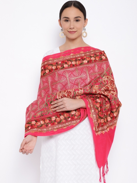 

Pashmoda Women Multicoloured Embroidered Pure Wool Stole, Multi