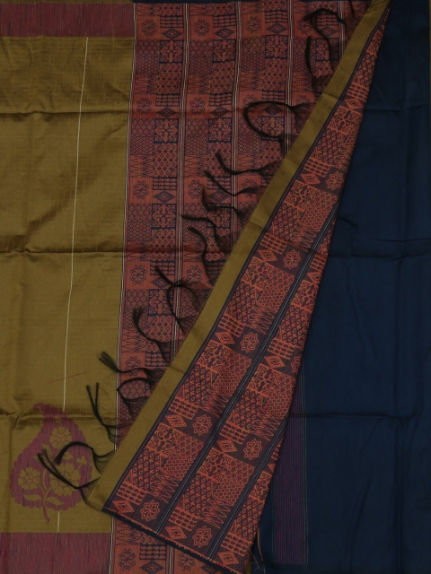 

Pothys Green & Blue Jute Silk Woven Design Saree