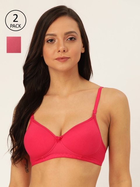 

Lady Lyka Pack Of 2 Fuchsia Pink Non-Wired Lightly Padded T-shirt Bras MISTIQUE-FCA-PNCH