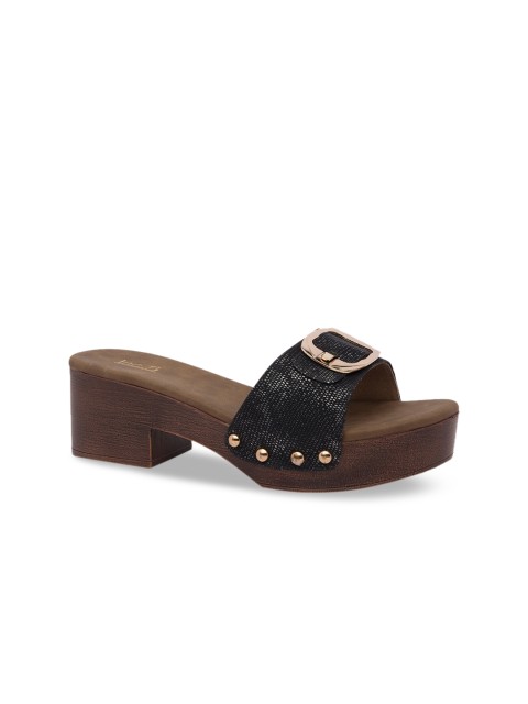 

Inc 5 Women Black Textured Block Heels
