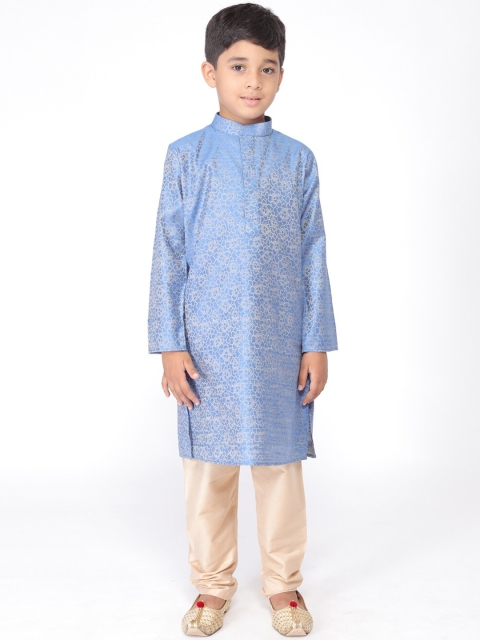 

TABARD Boys Blue Woven Design Straight Kurta