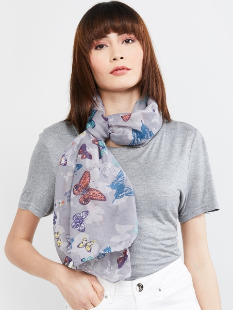 

max Women Grey Printed Scarf
