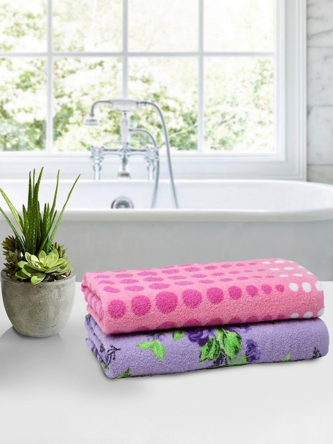 

BOMBAY DYEING Set Of 2 Multicoloured Printed Country Romance Towels, Pink