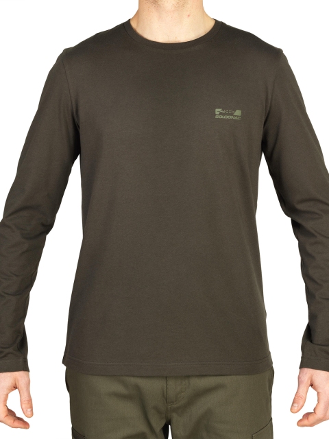 

SOLOGNAC By Decathlon Men Green Solid Round Neck T-shirt