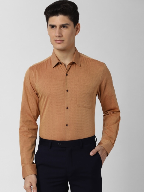 

Peter England Men Camel Brown Slim Fit Printed Formal Shirt
