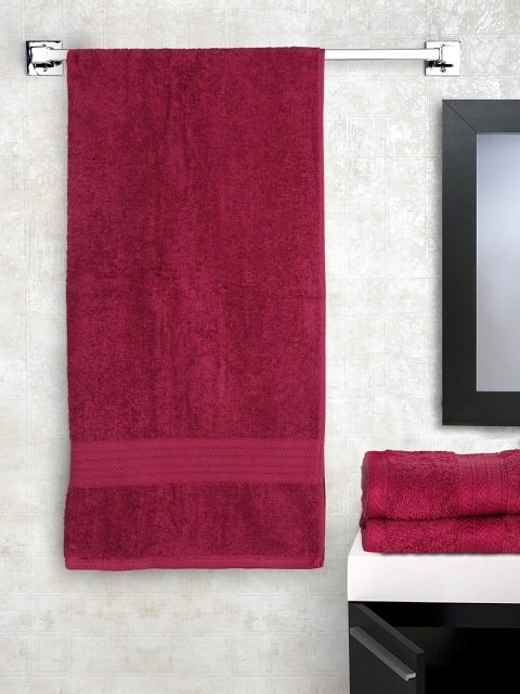 

BOMBAY DYEING Set of 3 Maroon 450 GSM Solid Towels