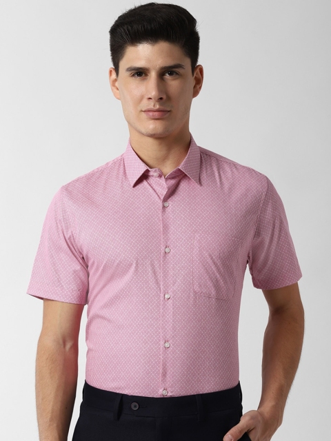 

Peter England Men Pink Slim Fit Self Design Formal Shirt
