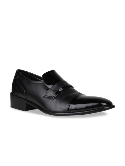 

Regal Men Black Solid Leather Formal Slip-On Shoes