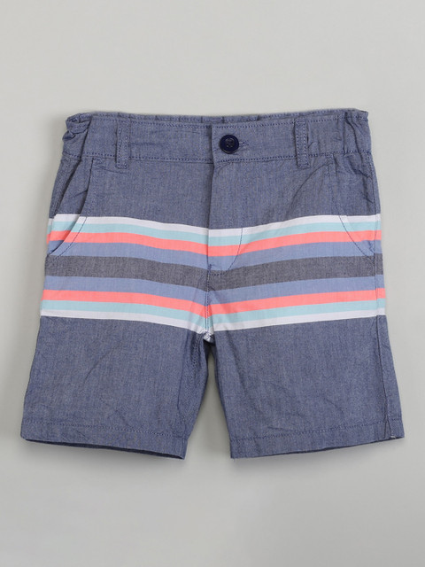 

max Boys Blue Striped Regular Fit Regular Shorts