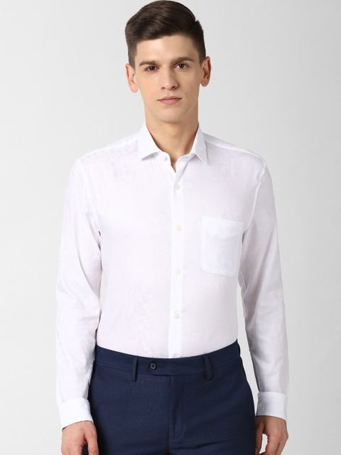 

Peter England Men White Slim Fit Solid Formal Shirt