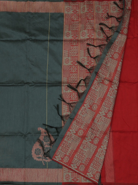 

Pothys Green & Grey Jute Silk Woven Design Saree