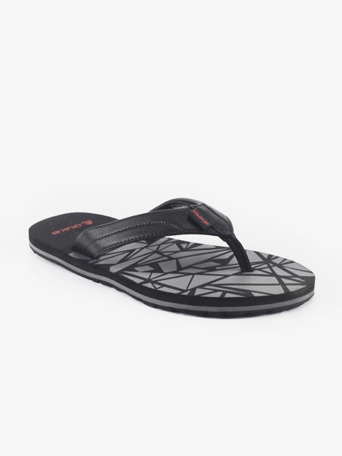 

Duke Men Black & Grey Printed Thong Flip-Flops