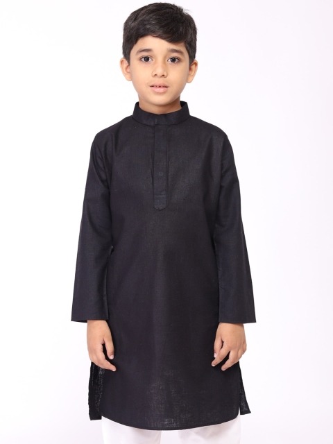 

TABARD Boys Black Solid Straight Kurta