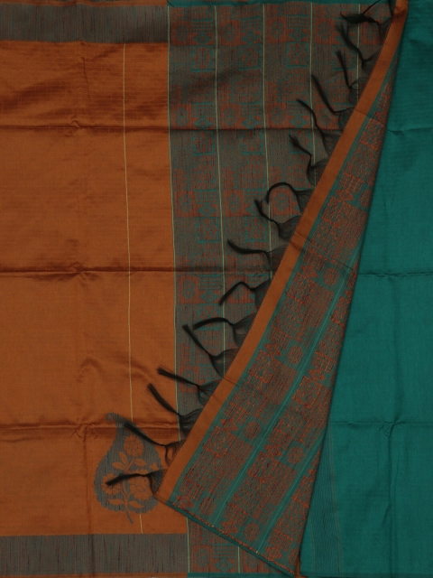 

Pothys Brown Woven Design Jute Silk Saree
