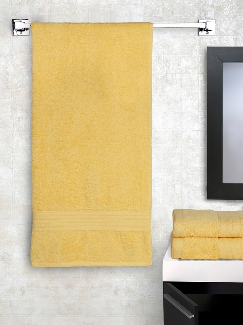 

BOMBAY DYEING Set of 3 Yellow Solid Tulip Towel Set